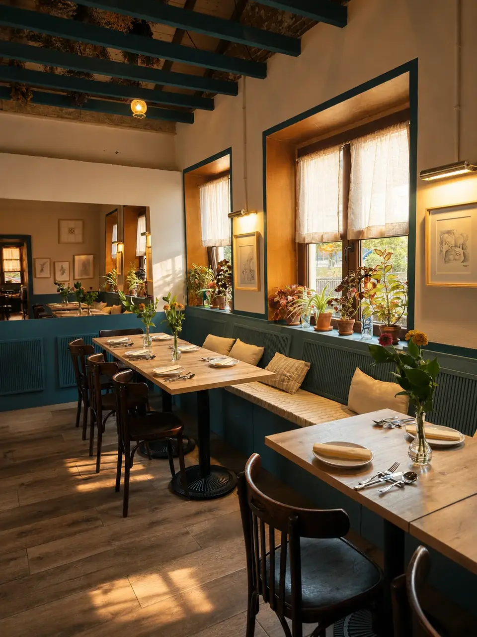 El comedor de Hoyuela 1955 con luz de tarde