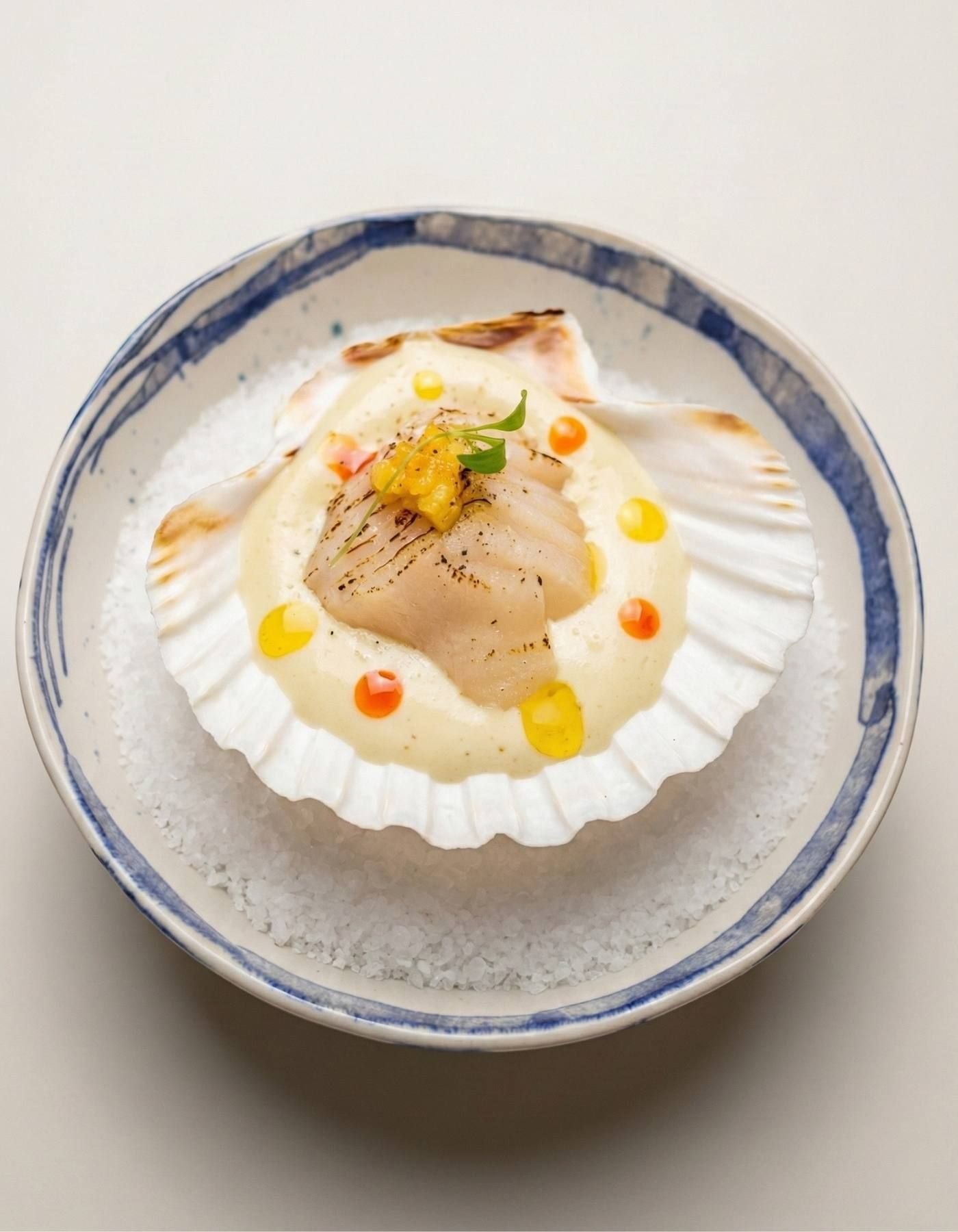 Plato · Vieira y leche de tigre